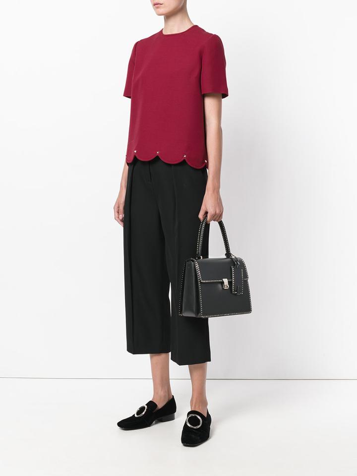 Valentino - Valentino Garavani Stud Stitching Tote - Women - Calf Leather/metal - One Size, Black, Calf Leather/metal