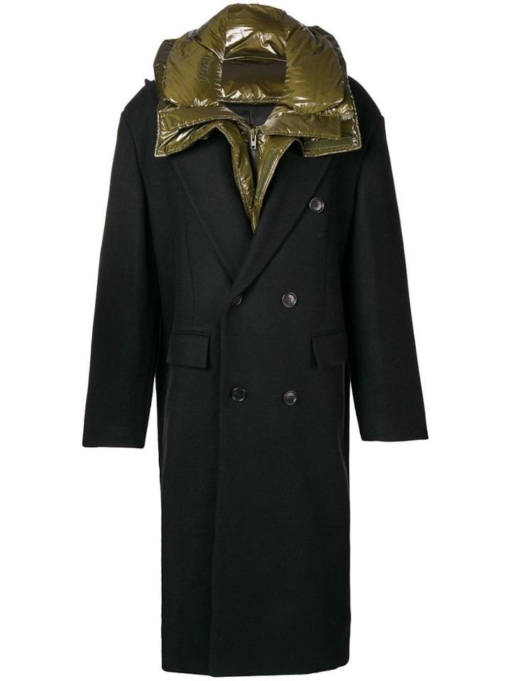 Juun.j Padded Mesh Coat - Black