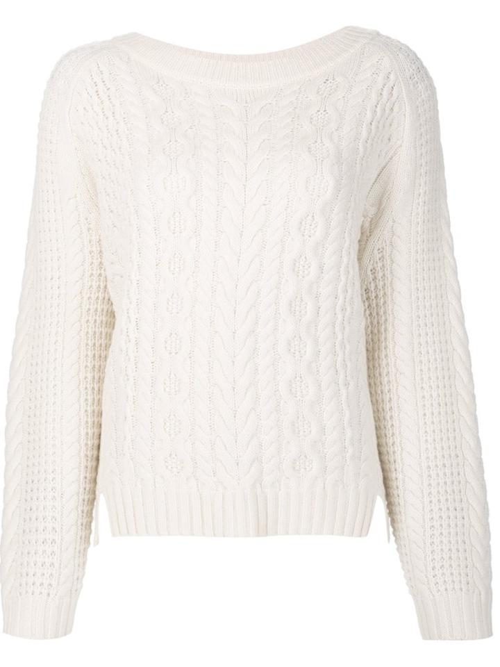 Zac Zac Posen Round Neck Jumper, Women's, Size: Medium, White, Wool