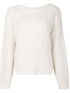 Zac Zac Posen Round Neck Jumper, Women's, Size: Medium, White, Wool