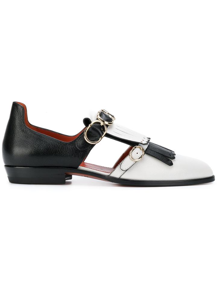 Santoni Fringed Detail Loafers - Black