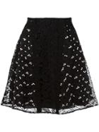 Giamba Floral Motif Skirt, Women's, Size: 42, Black, Polyester