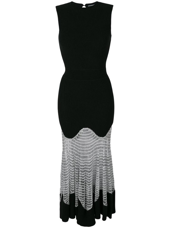 Alexander Mcqueen Mesh Knit Dress - Black
