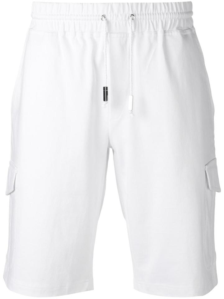 Eleventy Cargo Pocket Track Shorts, Men's, Size: Xl, White, Cotton