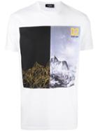 Mountain Print T-shirt - Men - Cotton - S, White, Cotton, Dsquared2