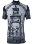 Dolce & Gabbana Chinese Print Polo Shirt, Men's, Size: 52, Black, Cotton