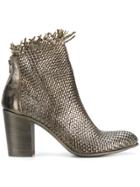 Strategia Frayed-hem Woven Boots - Metallic