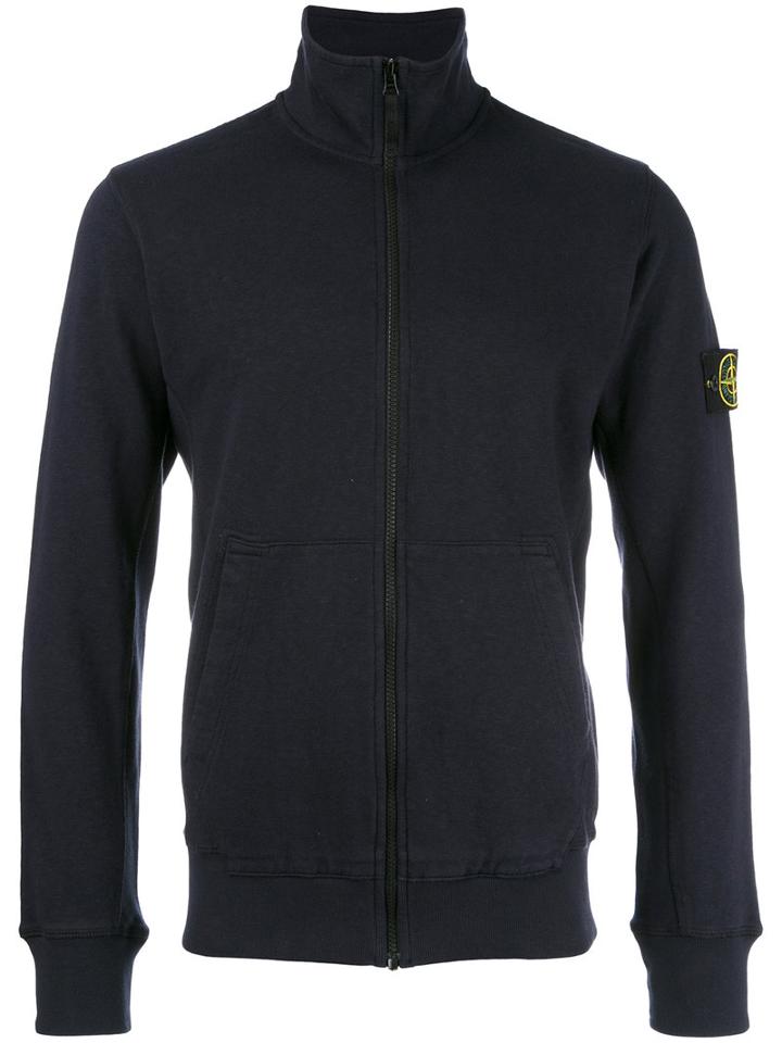 Stone Island Zip Up Cardigan, Men's, Size: Xl, Blue, Cotton