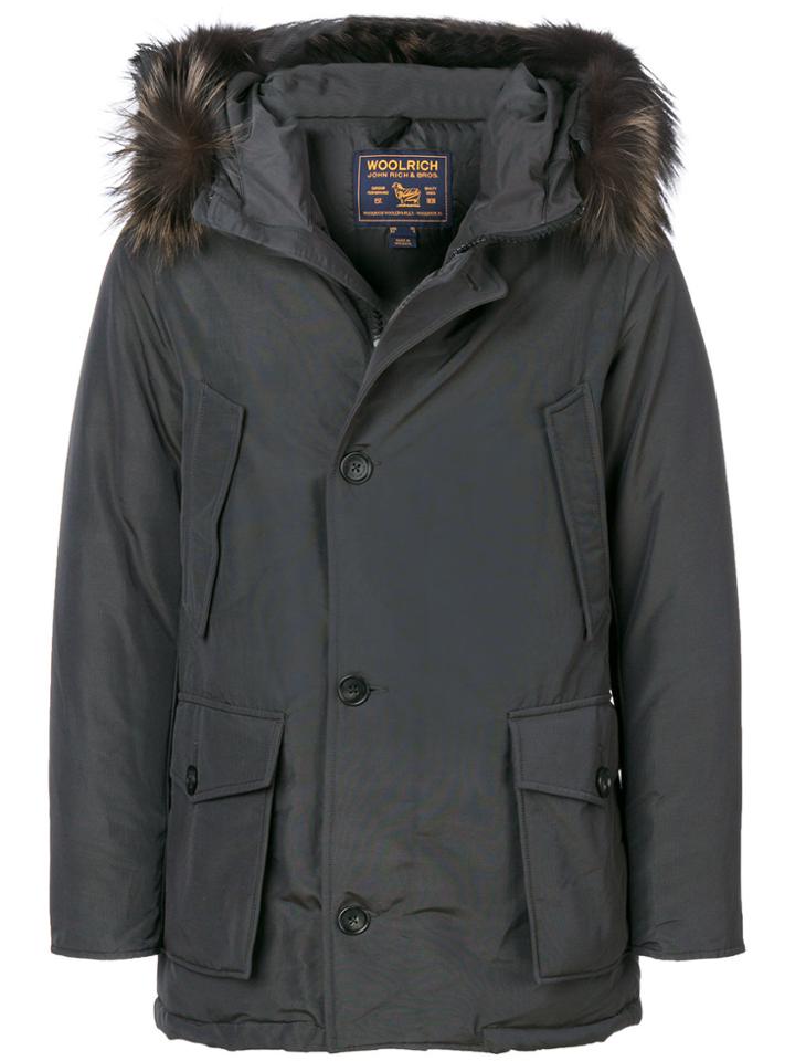 Woolrich Fur Embellished Parka Coat - Grey