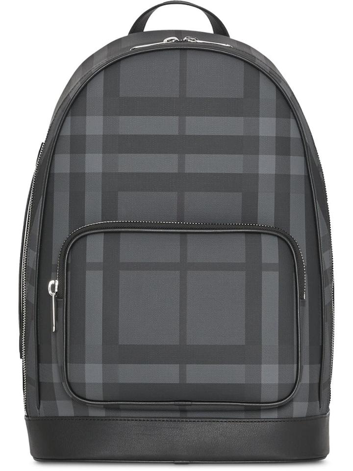 Burberry London Check And Leather Backpack - Black