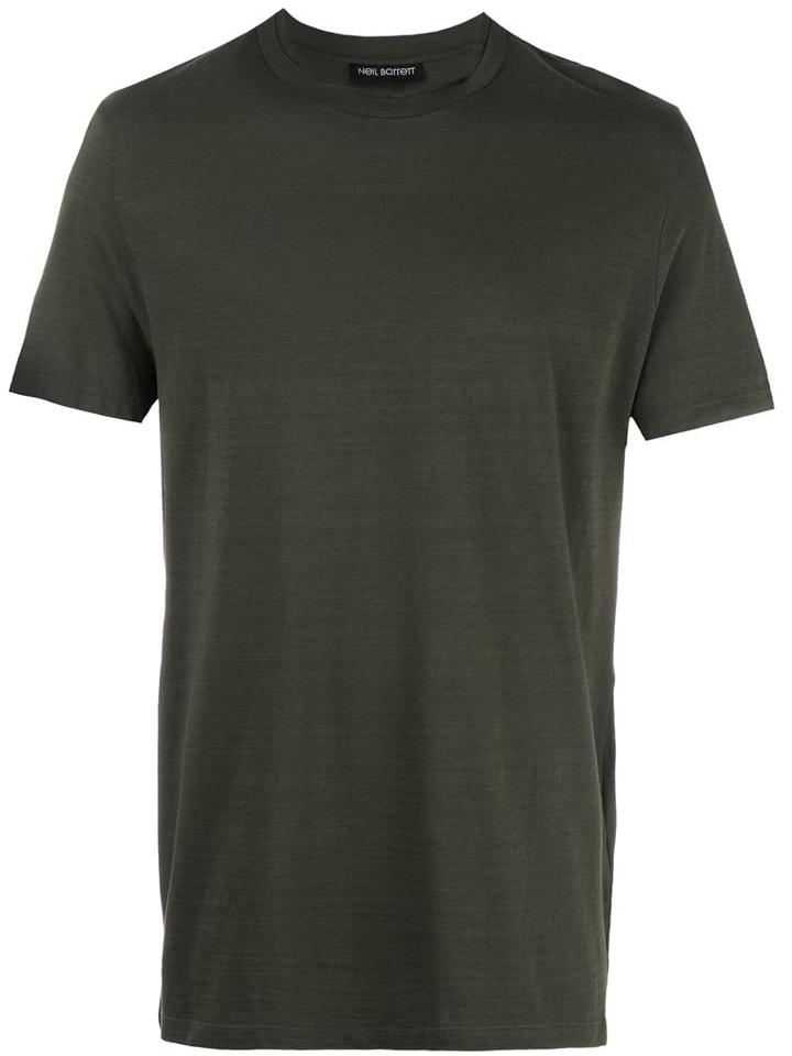 Neil Barrett Round Double Neckline T-shirt, Men's, Size: Small, Green, Cotton