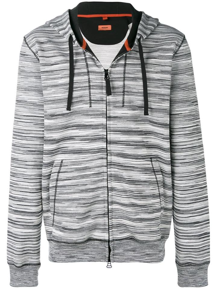 Missoni Striped Zipped Hoodie - White
