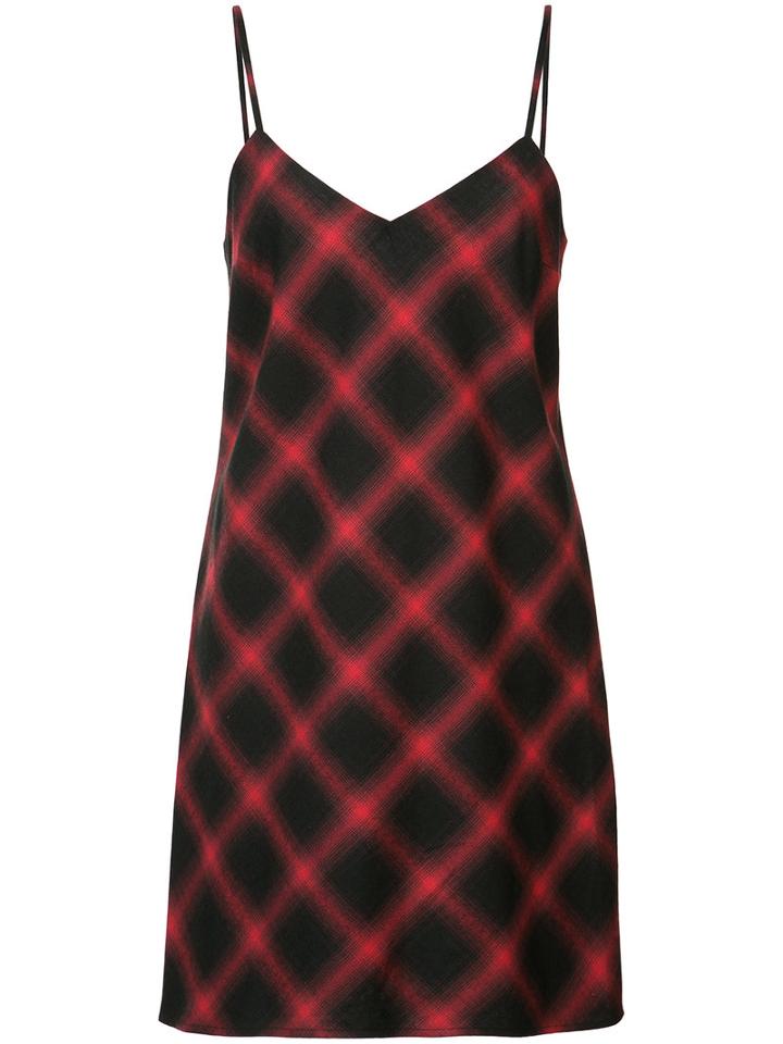 Adaptation - Bias Plaid Slip Dress - Women - Cotton/tencel - S, Black, Cotton/tencel