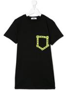 Msgm Kids Teen Logo Tape Pocket T-shirt - Black
