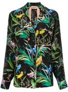 No21 Botanical Print Blouse, Women's, Size: 42, Black, Silk