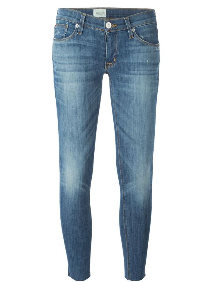 Hudson Cropped Skinny Jeans, Women's, Size: 25, Blue, Cotton/polyester/spandex/elastane
