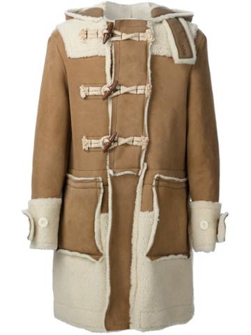 Sacai Shearling Duffle Coat, Men's, Size: 2, Brown, Sheep Skin/shearling