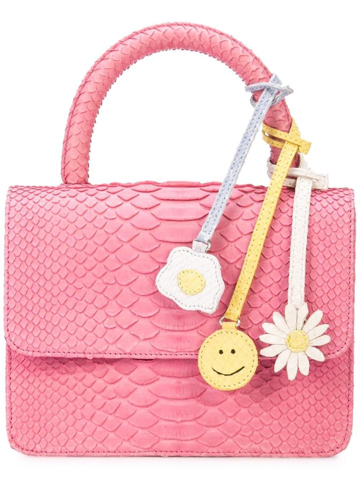 Gelareh Mizrahi Top Handle Python Clutch - Pink & Purple