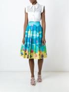 Ultràchic Sea Print Pleated Skirt