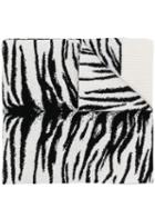 Laneus Zebra Print Scarf - Black