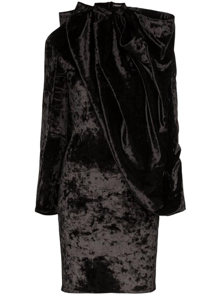 Y/project Draped Cape-style Mini Dress - Black