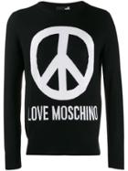 Love Moschino Peace Sign Logo Pullover - Black