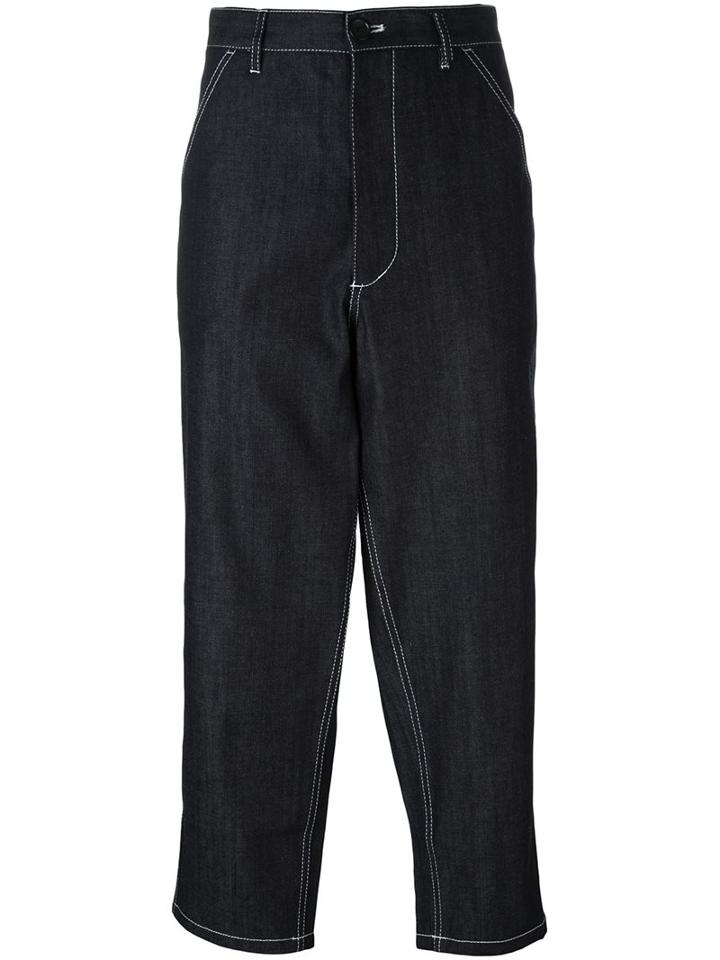Comme Des Garçons Shirt Boy Cropped Jeans, Size: Large, Blue, Cotton