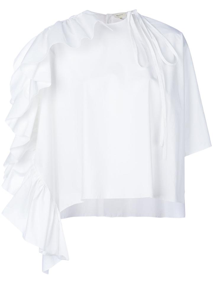 Delpozo Ruffle Cape Blouse - White