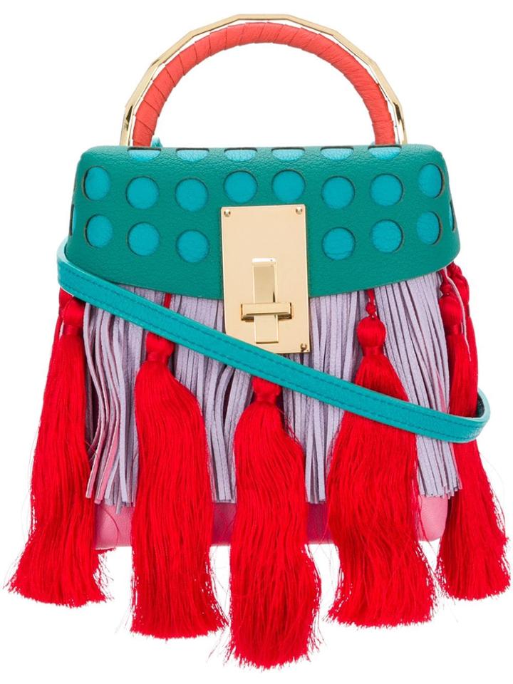 The Volon Great L Alice Tassels Mini Bag - Pink & Purple