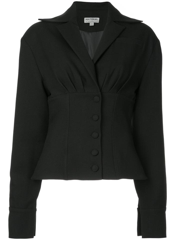 Matériel Pleated Fitted Blazer - Black