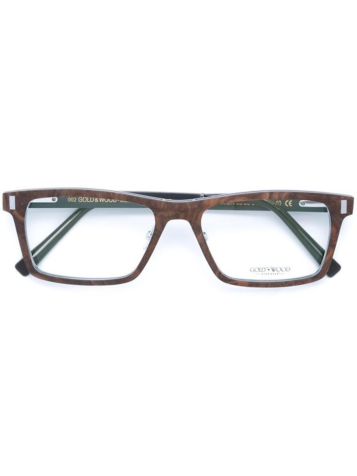 Gold And Wood 'orion' Glasses
