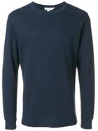 Sunspel Ribbed Jumper - Blue