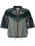 Kolor Lace Panel Zipped Jacket - Blue