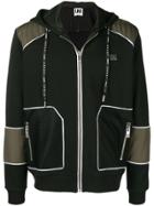 Les Hommes Urban Contrasting Panels Hoodie - Black