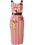 Dolce & Gabbana Embellished Striped Dress - Red