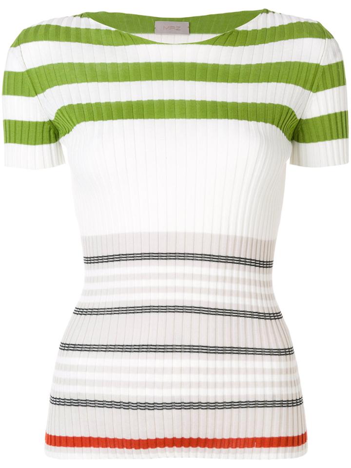 Mrz Striped Knitted Top - White