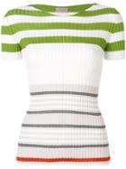 Mrz Striped Knitted Top - White