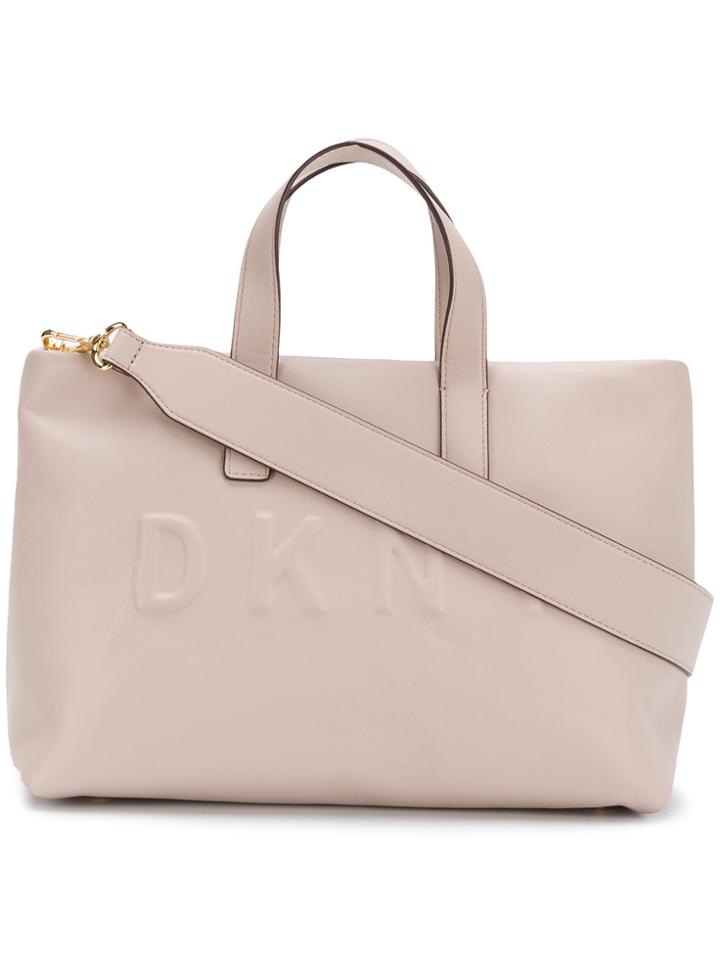 Dkny Embossed Logo Tote Bag - Nude & Neutrals