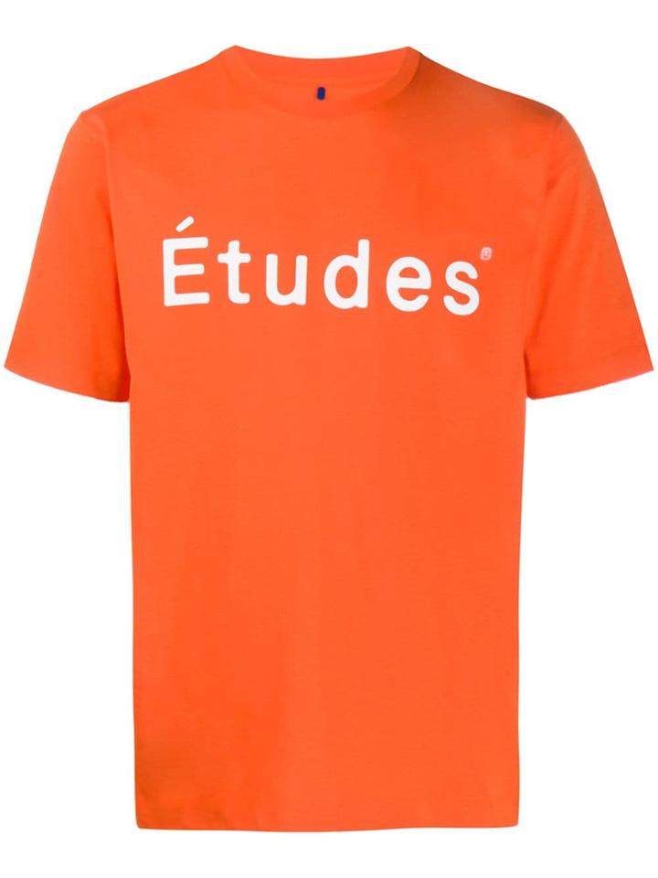 Études Logo Print T-shirt - Orange