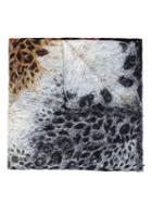 Alexander Mcqueen 'leopard Backbone' Scarf, Women's, Brown, Silk/modacrylic