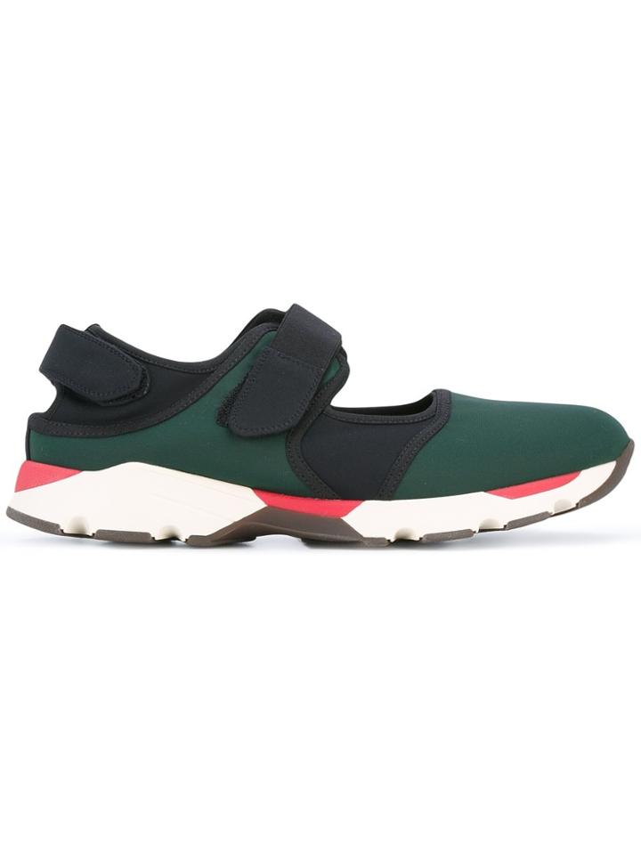 Marni Neoprene Colour Block Sneakers - Green