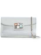 Casadei - Jewelled Clutch Bag - Women - Kid Leather - One Size, Grey, Kid Leather