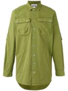 Moschino - Embroidered Back Shirt - Men - Cotton - 41, Green, Cotton
