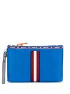 Bally Stripe Trim Clutch - Blue