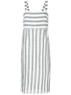 Venroy Frayed Detail Striped Dress - Blue