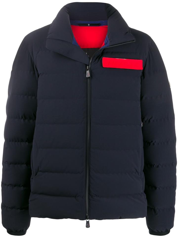 Moncler Grenoble Panelled Logo Plaque Padded Jacket - Blue