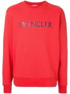 Moncler Logo Crew-neck Sweatshirt - Red