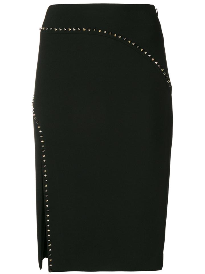 Versace Collection Embellished Side-slit Pencil Skirt - Black