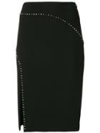 Versace Collection Embellished Side-slit Pencil Skirt - Black