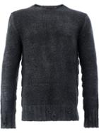 Avant Toi - Distressed Jumper - Men - Silk/cashmere/merino - L, Black, Silk/cashmere/merino